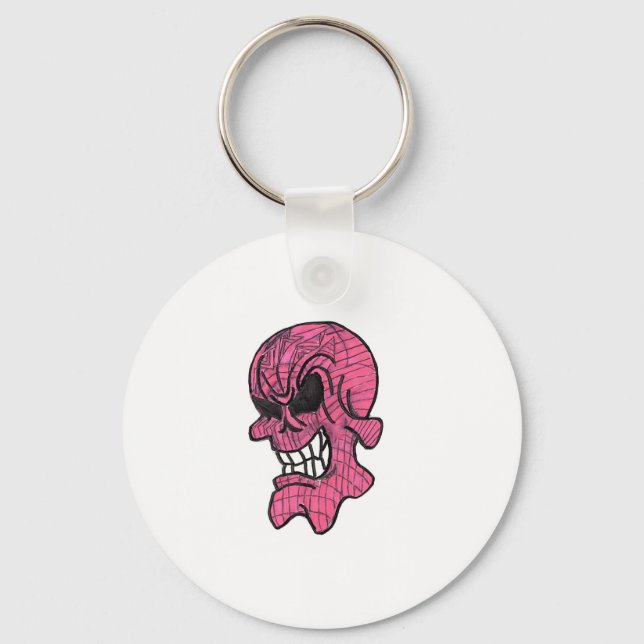 Nyckelkedja för rosa Skull Nyckelring (Framsida)