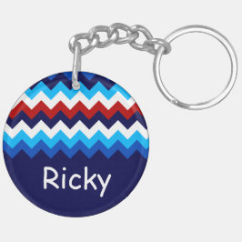 Nyckelkedja för Rött vitt blått Anpassningsbar i s