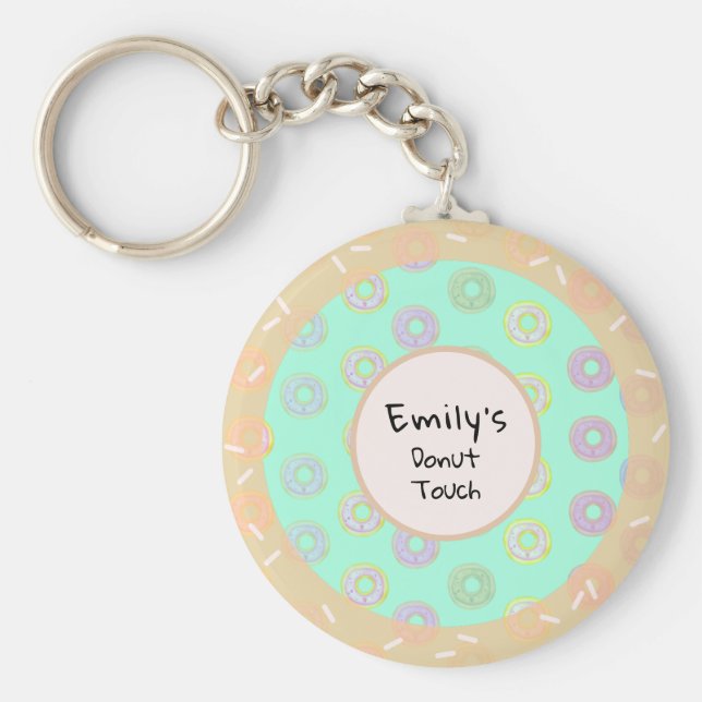 Nyckelkedja för Round Donut Touch Mint-Grönt Nyckelring (Framsidan)