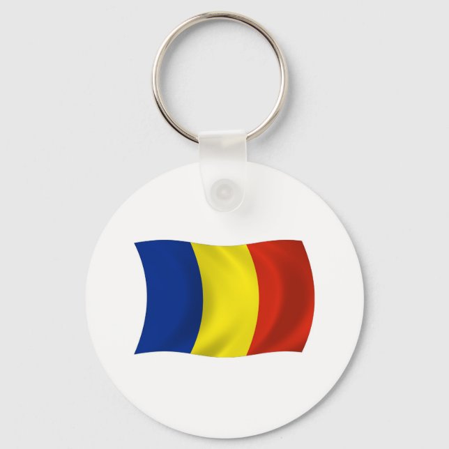 Nyckelkedja för rumänien-Flagga Nyckelring (Framsida)