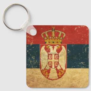 Nyckelkedja för Serbien-Flagga Nyckelring