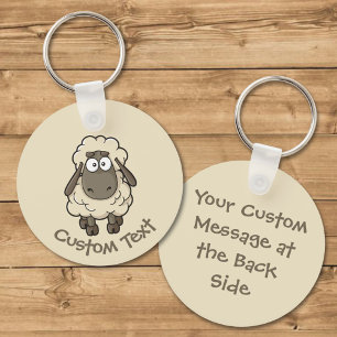 Nyckelkedja för Sheep Tecknad Beige Nyckelring