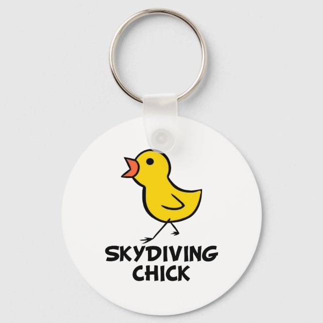 Nyckelkedja för Skydiving Chick Nyckelring (Framsida)