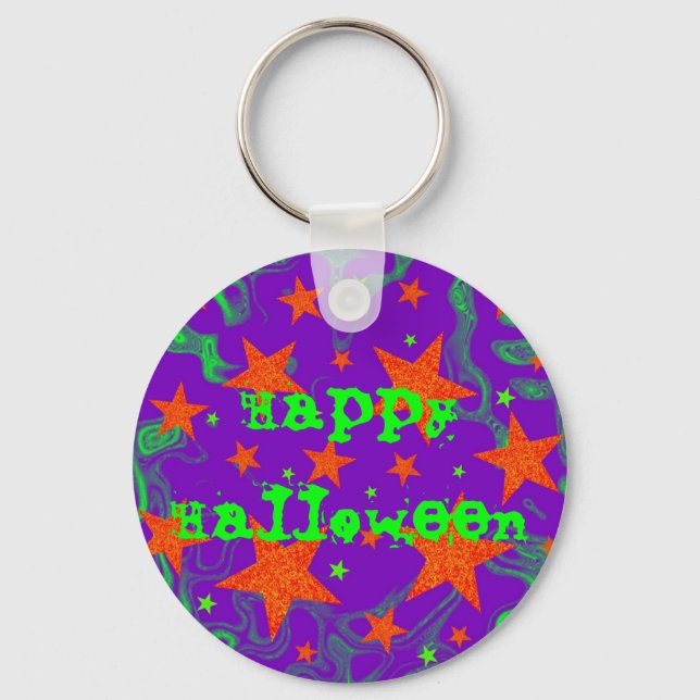 Nyckelkedja för stavat "Happy halloween" Nyckelring (Framsida)