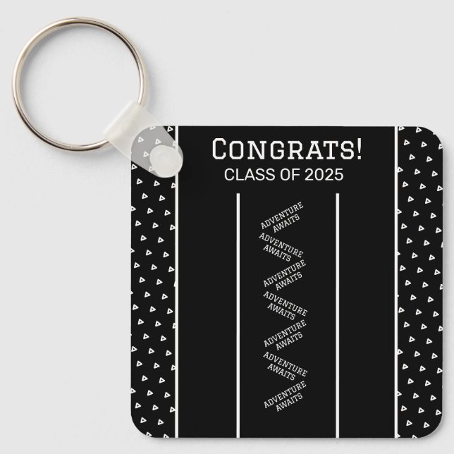 Nyckelkedja för svart och vit Anpassningsbar Nyckelring (Framsida)