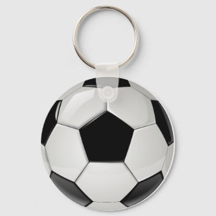 Nyckelkedja för svart och vit fotboll (Nyckelring) Nyckelring