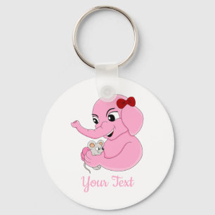 Nyckelkedja för tecknad av akut elefant nyckelring