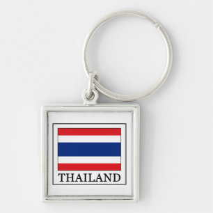 Nyckelkedja för Thailand Fyrkantig Silverfärgad Nyckelring