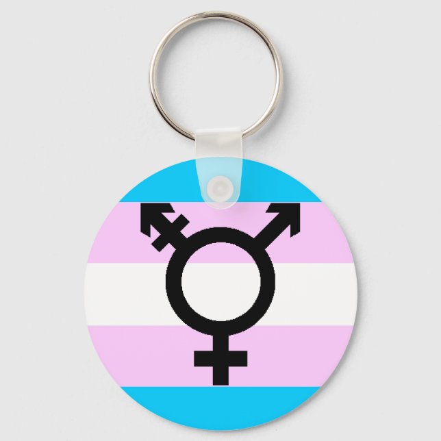 Nyckelkedja för trans-Pride - med symbol Nyckelring (Framsida)