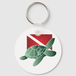 Nyckelkedja för Turtle Dive Flagga Nyckelring