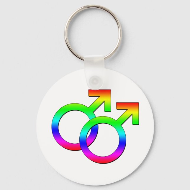 Nyckelkedja för två manliga signaturer nyckelring (Framsida)