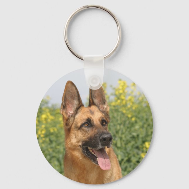 Nyckelkedja för tyska Shepherd Hund Nyckelring (Framsida)