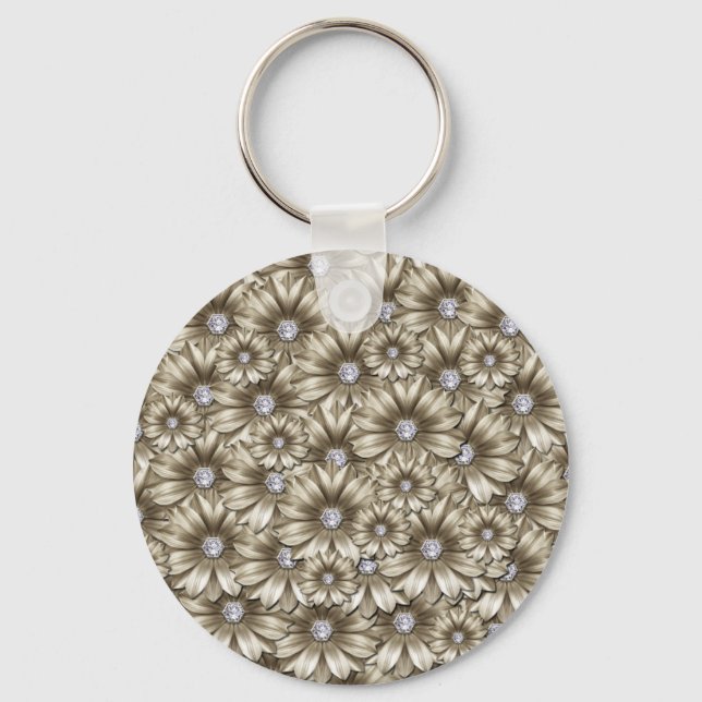 Nyckelkedja för vackra diamantblommor nyckelring (Framsida)