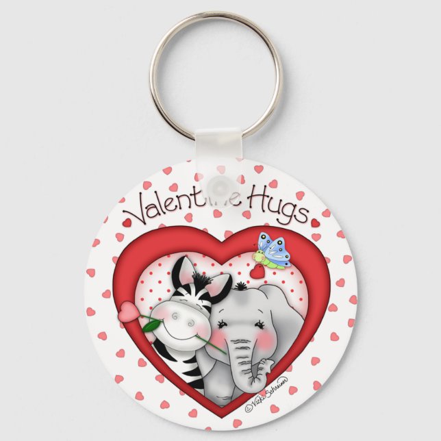 Nyckelkedja för "Valentine Hugs" i BaZooples Nyckelring (Framsida)