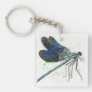 Nyckelkedja för vattenfärg i Dragonfly