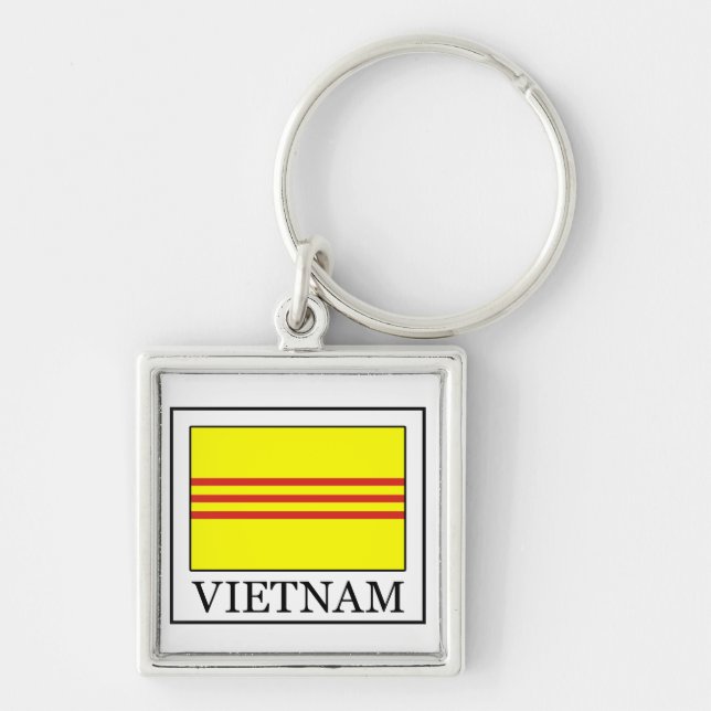 Nyckelkedja för Vietnam Fyrkantig Silverfärgad Nyckelring (Framsidan)