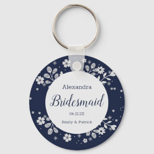 Nyckelkedja för vit Blommigt Nyckelring