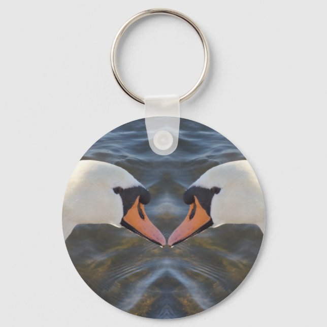 Nyckelkedja för vit Svanar Nyckelring (Framsida)