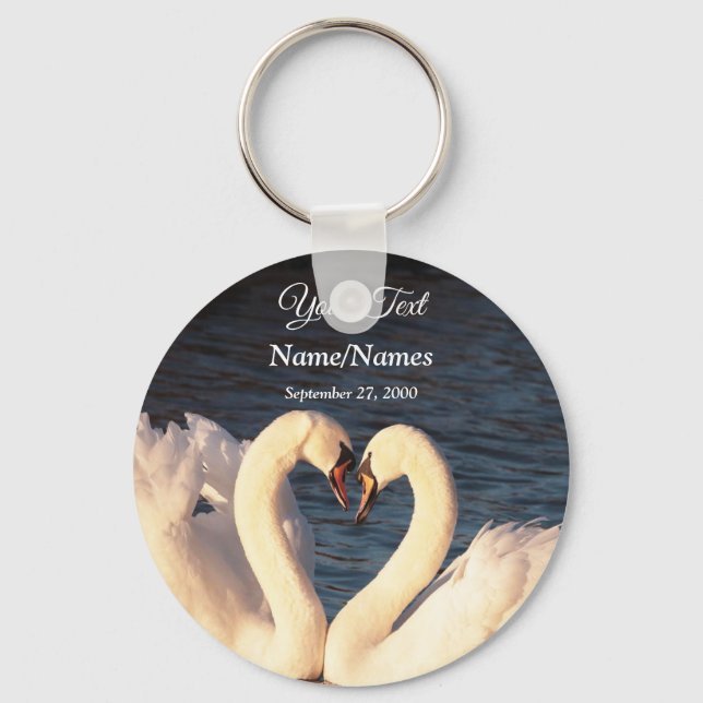Nyckelkedja för vit Svanar Nyckelring (Framsida)