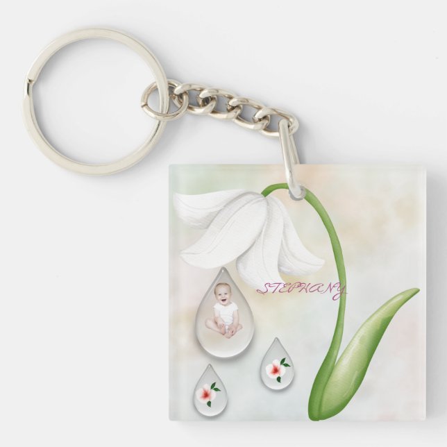 Nyckelkedja för vita mejeridroppar (Framsidan)