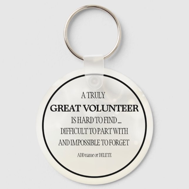Nyckelkedja för volontärer tackar dig för uppskatt nyckelring (Framsida)