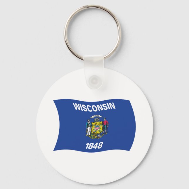 Nyckelkedja för Wisconsin Flagga Nyckelring (Framsida)