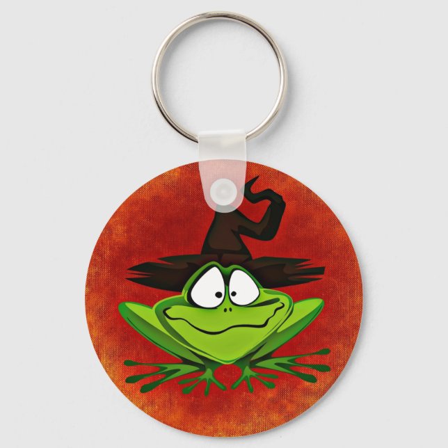 Nyckelkedja för Witchy Frog-knapp Nyckelring (Framsida)