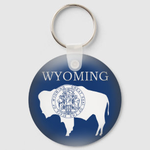 Nyckelkedja för Wyoming Statlig flagga Nyckelring