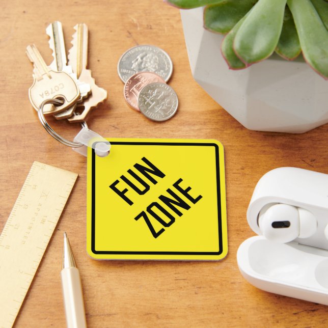 Nyckelkedja för Zona Metall-kvadrat för roligt Nyckelring (Skrivbord)