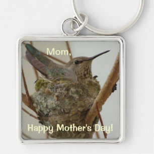 Nyckelkedja från Mors dag (Hummingbird) Fyrkantig Silverfärgad Nyckelring