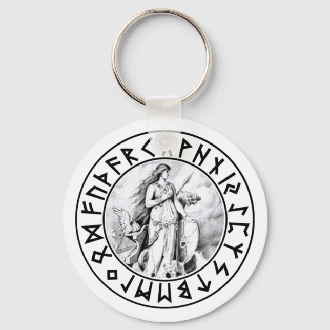 nyckelkedja Freya Rune Shield Nyckelring (Framsida)