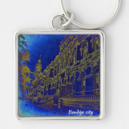 nyckelkedja fyrkantig silverfärgad nyckelring