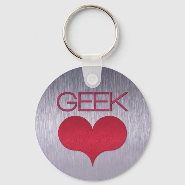 Nyckelkedja Geek Kärlek (Heart), Mörkens Rosa Nyckelring (Framsida)