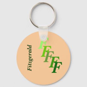 Nyckelkedja - Grönt Monogram med efternamn Nyckelring
