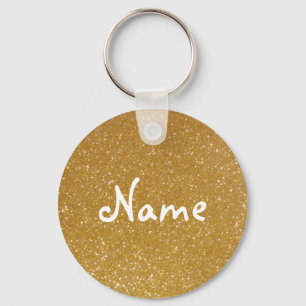 Nyckelkedja guld glitter med faux glimmers nyckelring