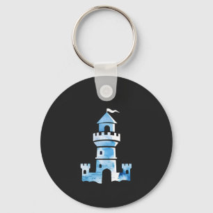 Nyckelkedja i Castle Watercolor Art Art Keychain Nyckelring