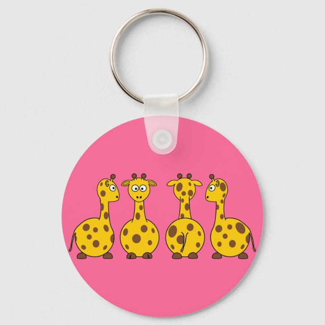 Nyckelkedja i Cute Tecknad Giraffes Nyckelring (Framsida)