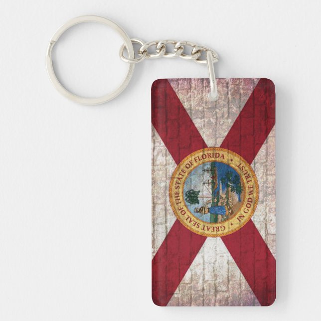 Nyckelkedja i Florida state brick flagga sided (Framsidan)