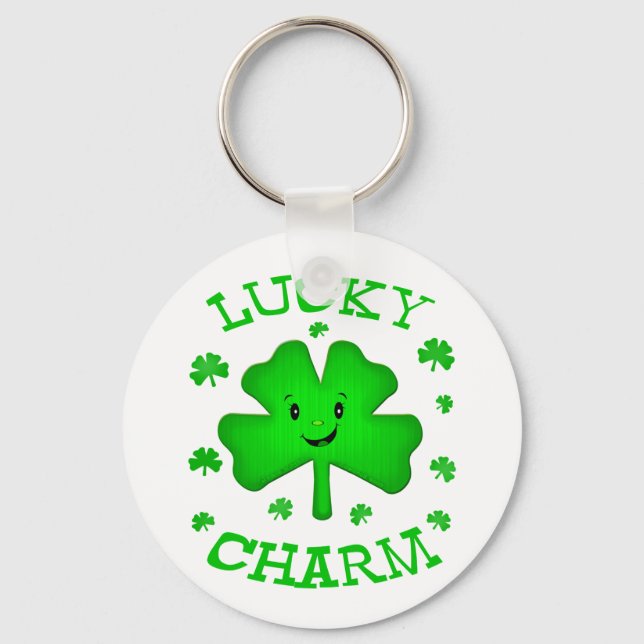 Nyckelkedja i S:t Patrick's Day Irish Klöver Nyckelring (Framsida)