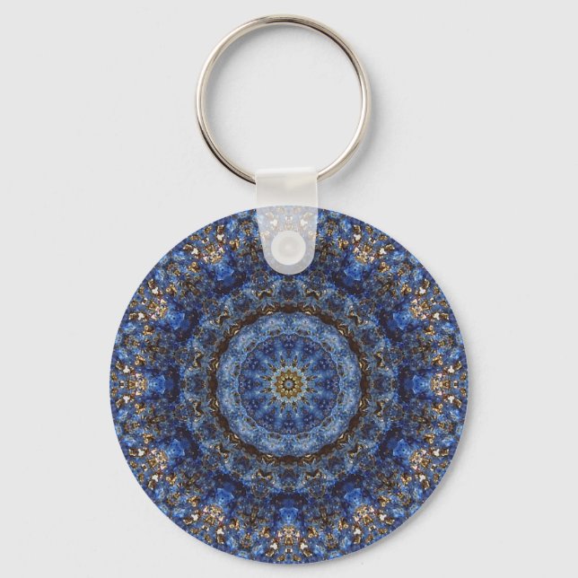 Nyckelkedja "Lapis Lazuli Laminate" Mandala Nyckelring (Framsida)