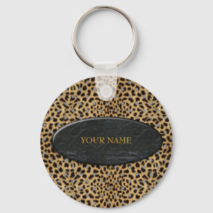 Nyckelkedja Leopard Stone Lägg till ditt namn Nyckelring