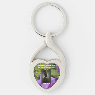 nyckelkedja, lila, grönt, bön, skydd, twisted heart silverfärgad nyckelring