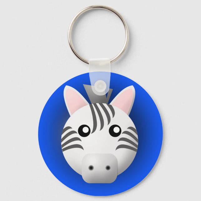 nyckelkedja med djur: zebra nyckelring (Framsida)