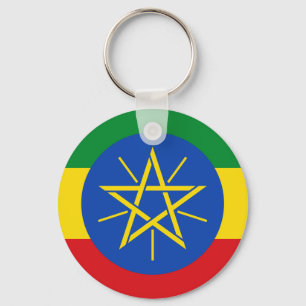 Nyckelkedja med Etiopiens Flagga Nyckelring