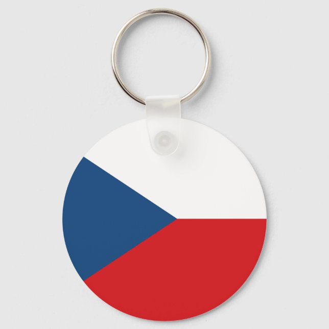 Nyckelkedja med Flagga av Czechia Nyckelring (Framsida)
