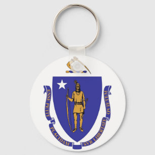 Nyckelkedja med Flagga av Massachusetts-tillstånd Nyckelring