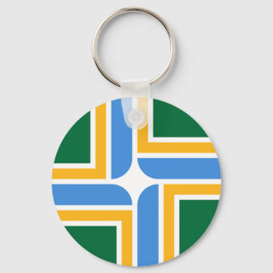 Nyckelkedja med Flagga av Portland, Oregon Nyckelring