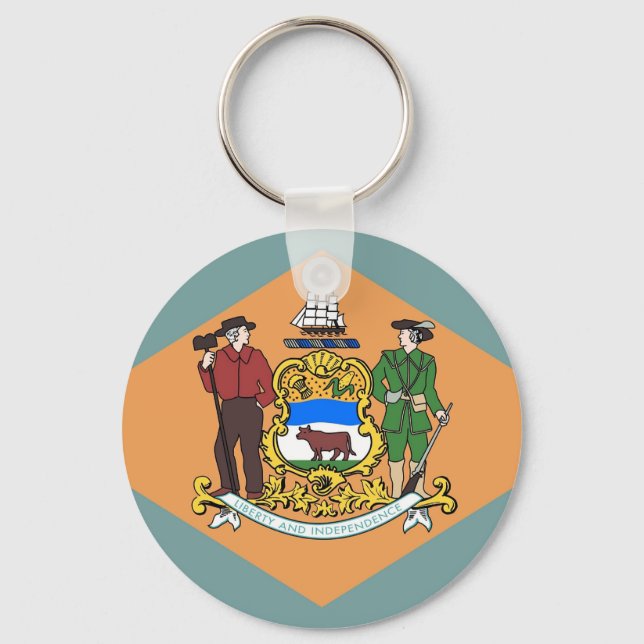 Nyckelkedja med Flagga Delaware-läge Nyckelring (Framsida)