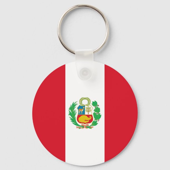 Nyckelkedja med Flagga från Peru Nyckelring (Framsida)