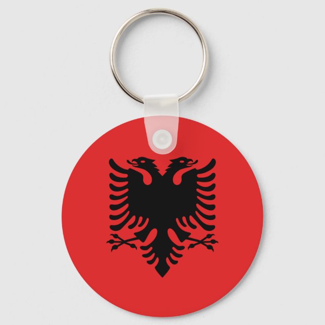Nyckelkedja med Flagga i Albanien Nyckelring (Framsida)